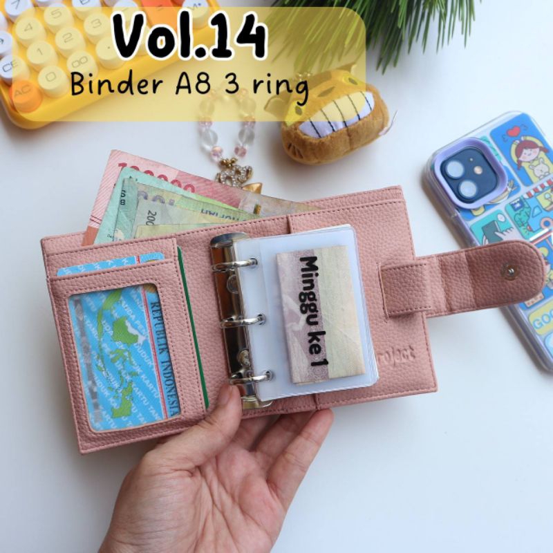 Yume Project Vol.14 Binder A8 Ring 3 Kecil Buku Kas Dompet Budgeting Mini Disiplin Keuangan Bulanan 