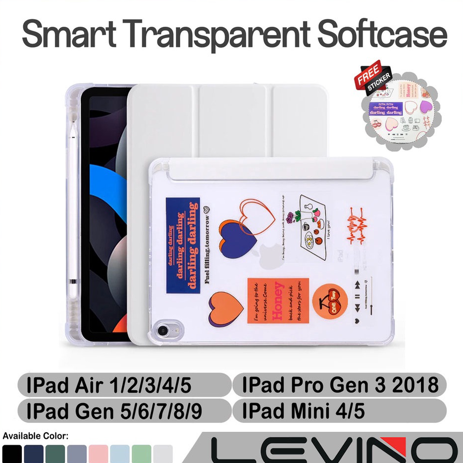 ¯ Case iPad Gen 10th 10.9" Air4/Air5 IPad Gen 7/8/9 10.2" Slim Smart Foldable Case Silicone Transpar