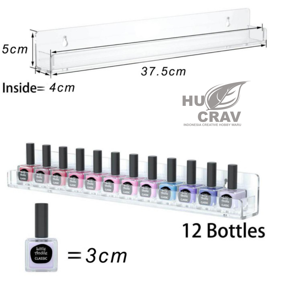 Akrilik Organizer Kosmetik Botol Kutek Serbaguna Rak Gantung Acrylic Dinding makeup make up multifun