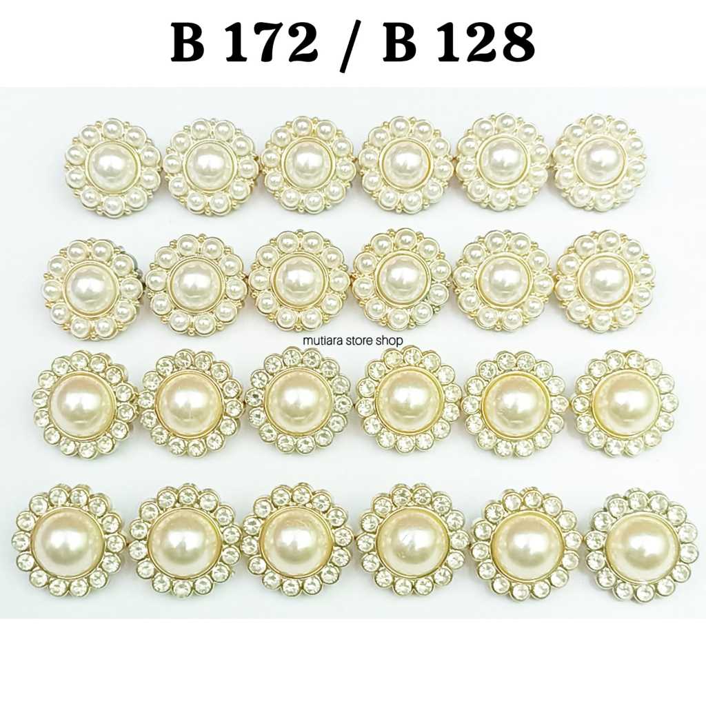 Isi 12 Pcs Kancing Baju Mutiara Hias DM ( Ecer )