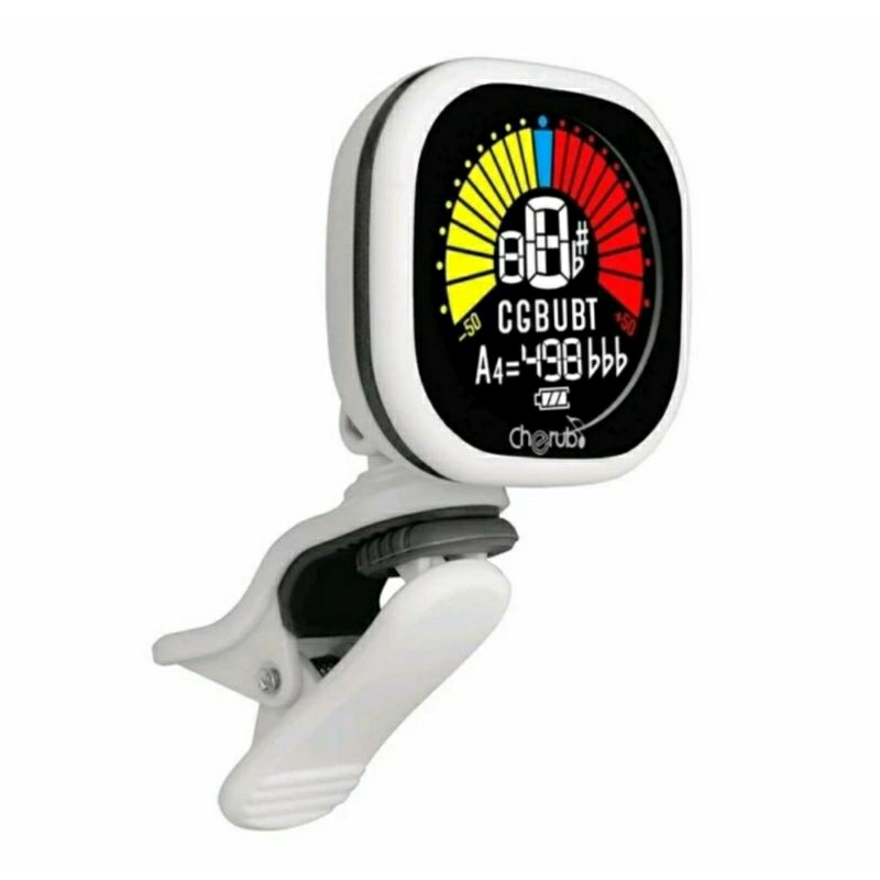 Tuner Clip-On Cherub WST-675  Putih tuning kromatik, gitar, bass, ukulele, dan baritone