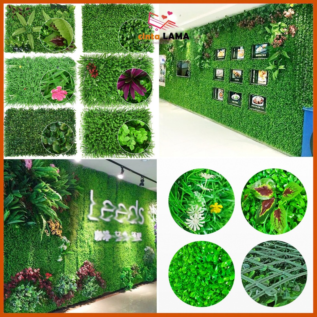 Terlaris Rumput Bunga Plastik Dinding Dekorasi Dinding - Vertical Garden Sintetis - Cinta Lama