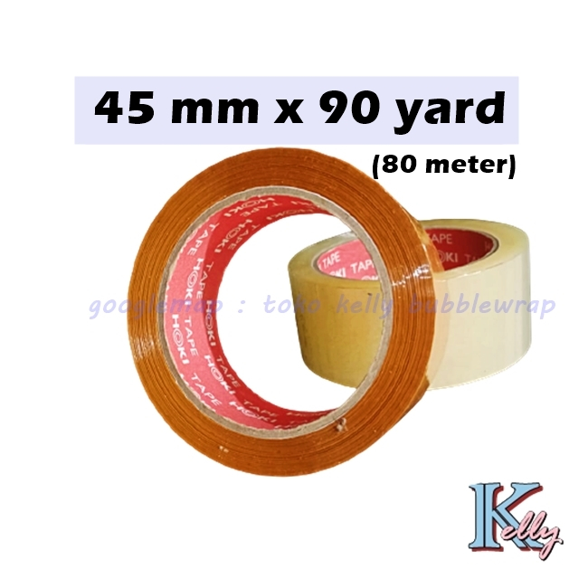 

[X19] 90 YARD Lakban OPP coklat bening tan transparan plakban tape ekonomis 80 meter 45mm 45x80 45x90