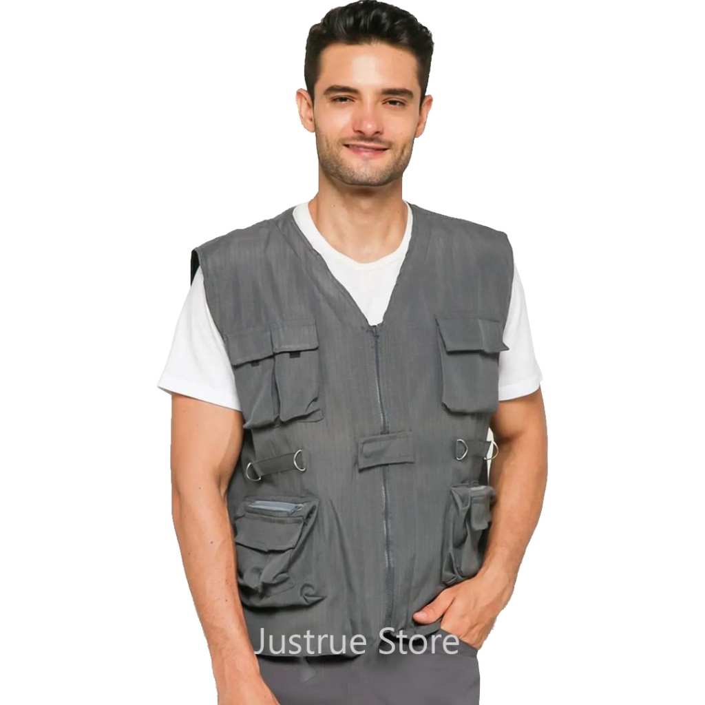 Jaket Rompi Lapangan Banyak Saku Rompi Outdoor Tactical Cargo KPU Proyek