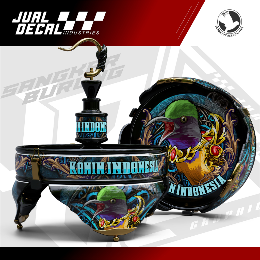 Stiker Tebok Sangkar Burung KONIN Kolibri Ninja Decal Kandang Lovebird Custom
