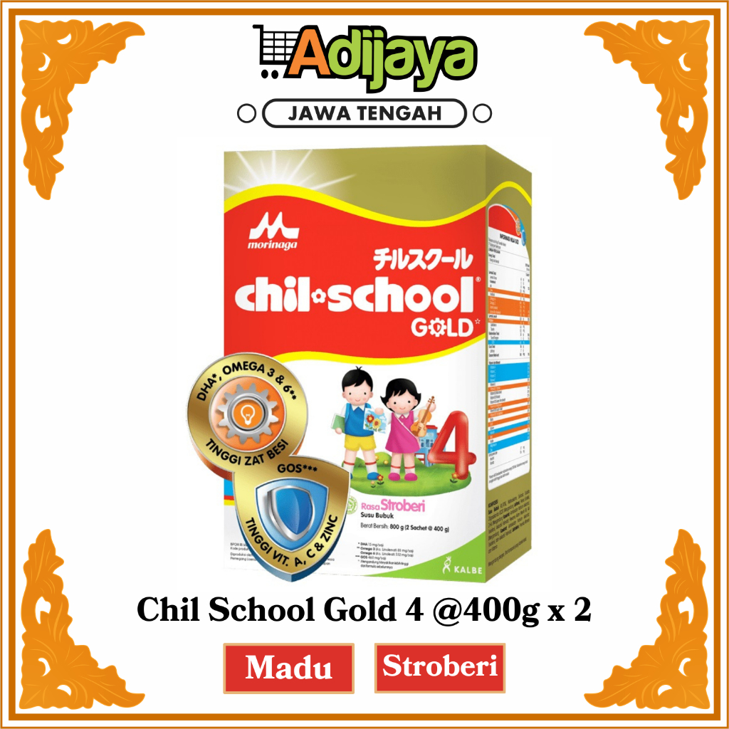 

Morinaga Chil School Gold Vanila Susu Formula Pertumbuhan Anak Usia 3-12 Tahun | ChilSchool 400g 800gr