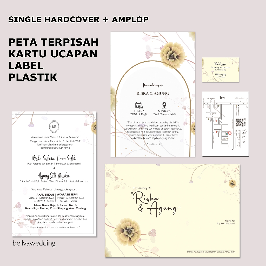UNDANGAN SINGLE SOFT COVER / HARD COVER + AMPLOP