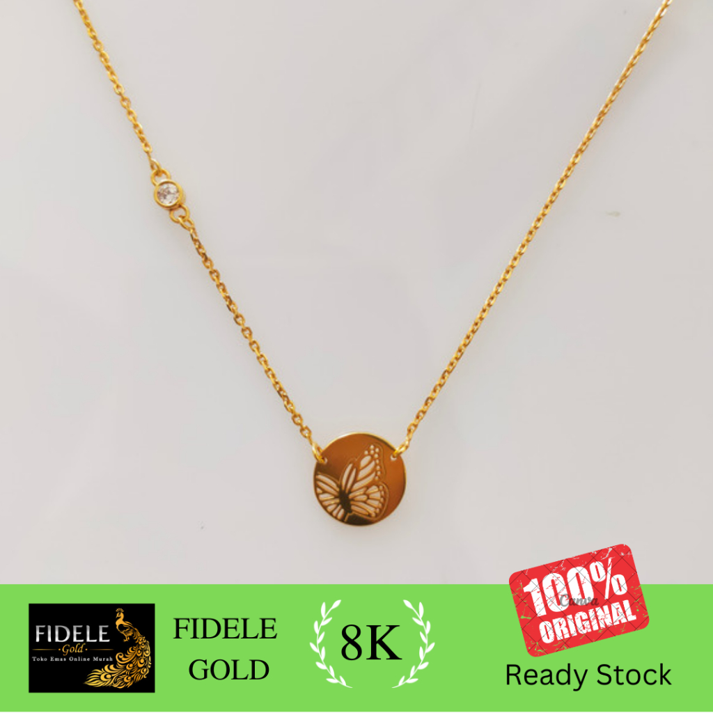 Kalung kupu Millie Molly Ubs Kalung Emas Asli Kadar Muda Kalung Fashion