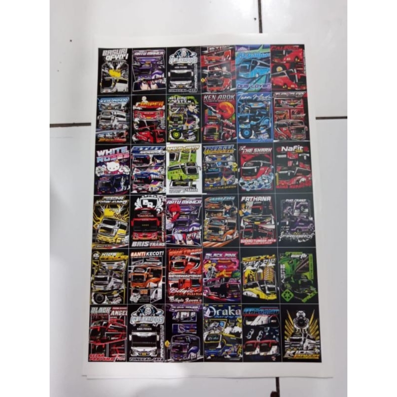 STIKER BUS BASURI 36 KOTAK / STIKER BUS BASURI VIRAL