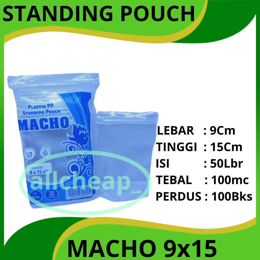 [ allcheap ] TERMURAH 50PCS PLASTIK PP STANDING POUCH 9X15 PP SEGEL KLIP BENING BERDIRI SINGLE SEAL