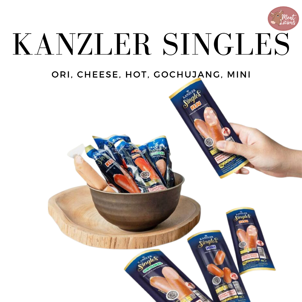 

Kanzler Singles Sosis 65gr siap makan (original , keju / cheese , gochujang, hot, mini)