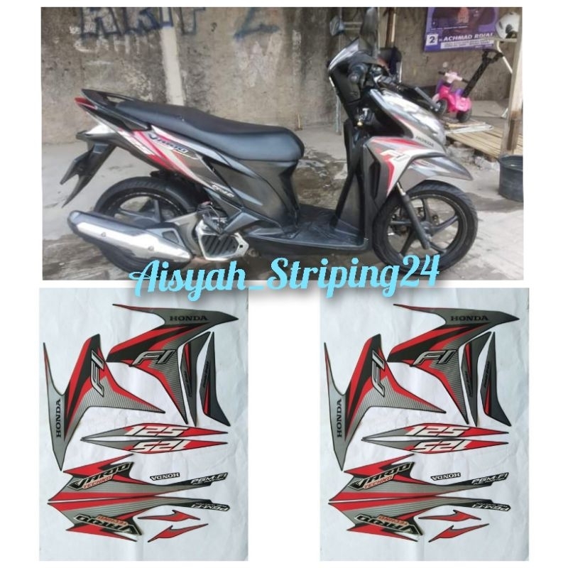 stiker striping vario techno 125 fi old 2014 abu-merah