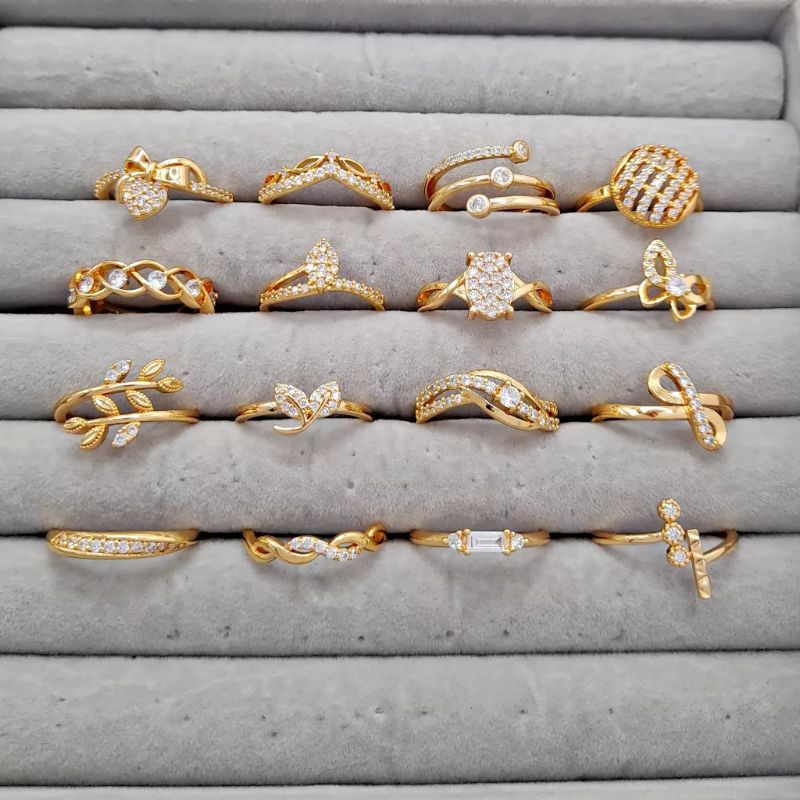 Cincin Wanita Xuping yakxia Cantik Elegan Berlian Imitasi lapis emas Gold 24 k