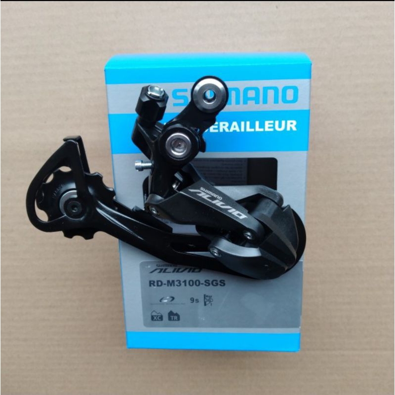 RD Rear derailleur shimano original ALIVIO M3100 SGS shadow long cage 9sp  9 speed 9speed sepeda mtb