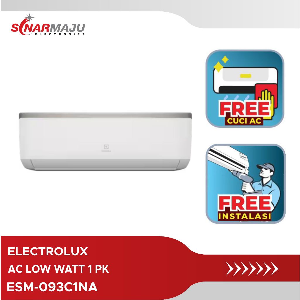 AC Low Watt 1 PK Electrolux FREE INSTALASI DAN CUCI AC ESM-093C1NA