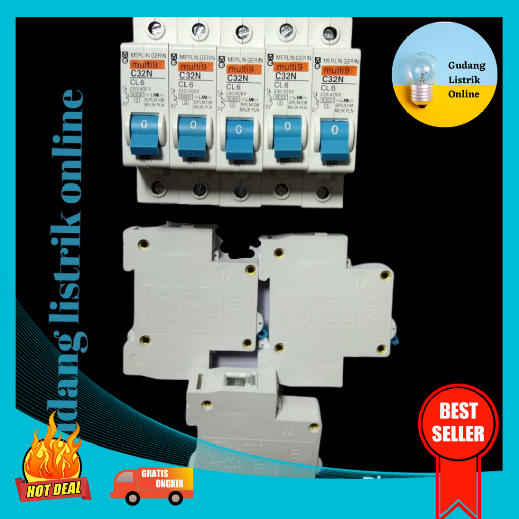 MCB MERLIN GERIN BIRU 2A 4A 6A 10A 16A 20A 32A 40A 63A MULTI 9 2 4 6 10 16 40 AMPERE