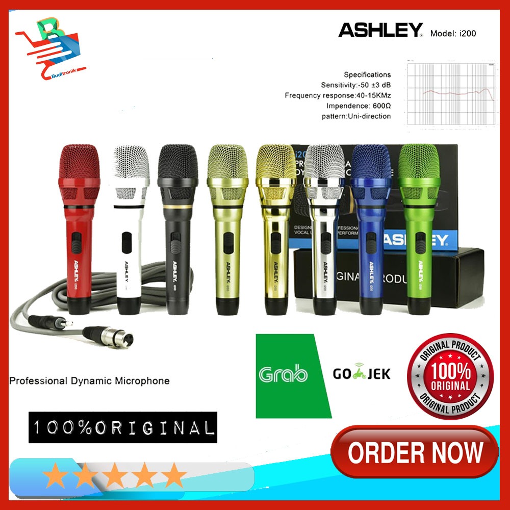 Microphone Kabel Ashley i200 Original Mic Cable i 200 Ashley