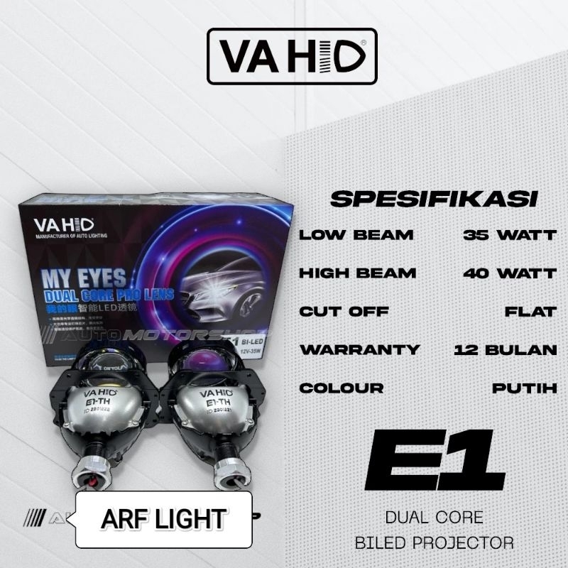 Projector Biled vahid E1 E8 Vahid Original Hella Bluelens 6000 K H4 motor dan mobil