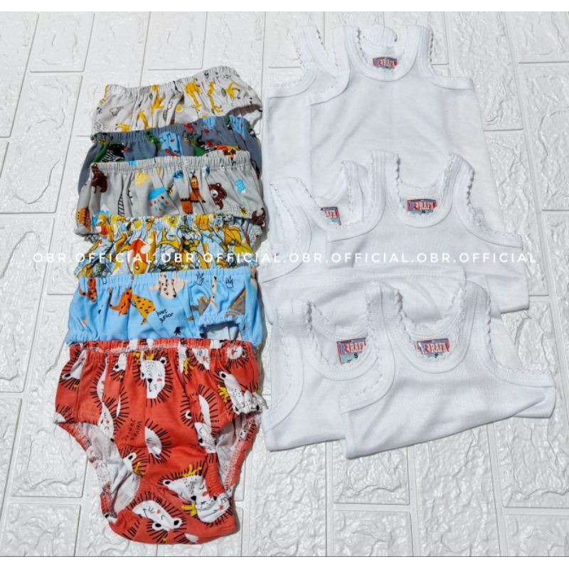 6singlet polos anak + 6 cd anak motif anak karakter