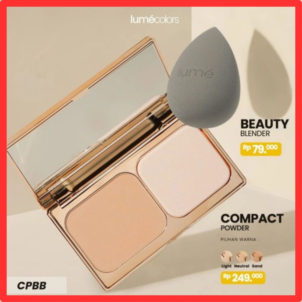 SPECIAL BUNDLING 7 Lumecolors Beauty Blender And Compact Powder Kosmetik Wajah