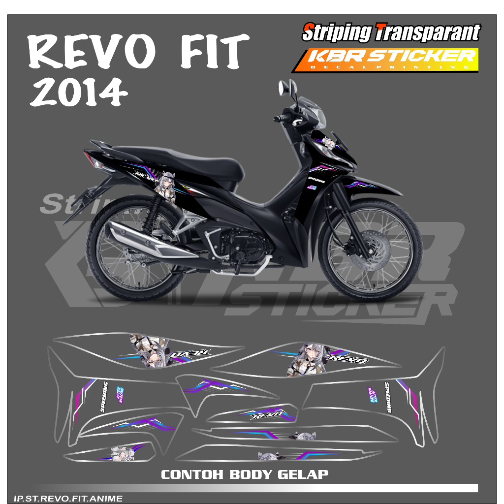 REVO FIT (COD) STIKER STRIPING MOTOR HONDA REVO FIT - STIKER LIST GRAFIK SIMPLE WARNA VARIASI DESAIN