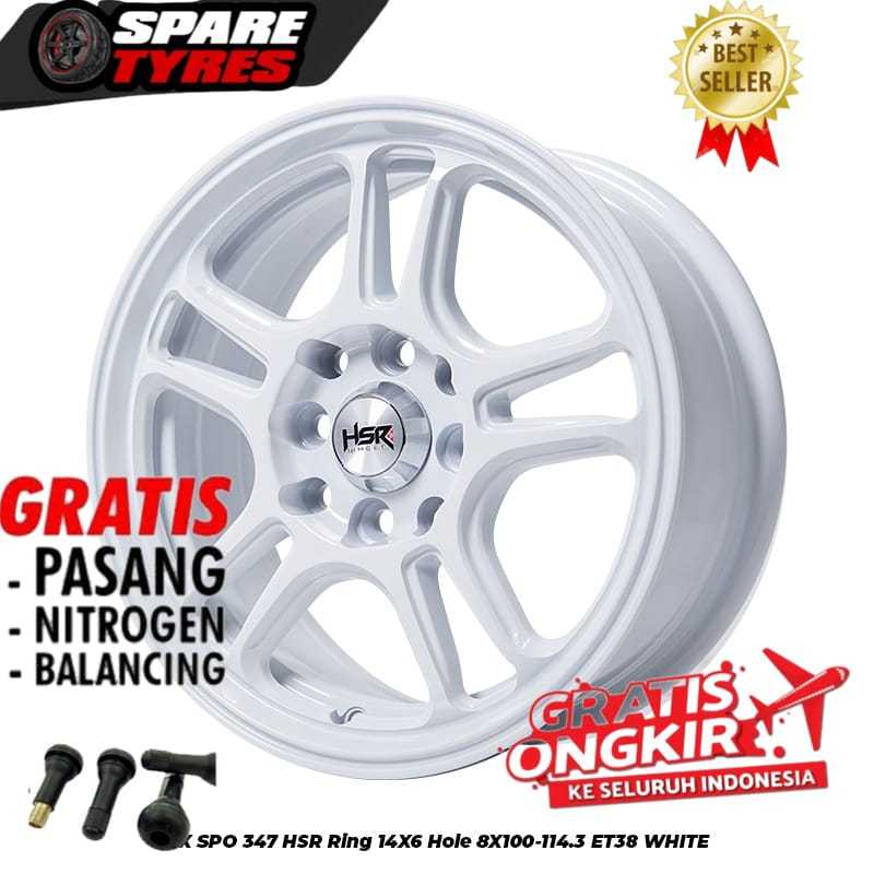 Velg Mobil Racing Ring 14 Nx Spo R14 Lebar 6 Pcd 8x100-114,3 Et38 Warna White