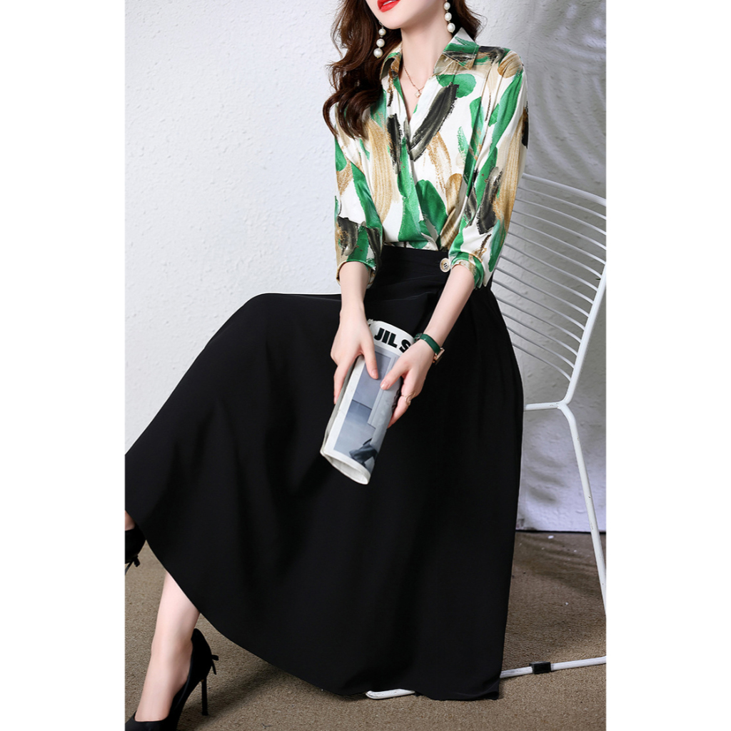 dress wanita korea lengan panjang D7821/dress wanita import lengan panjang/midi dress wanita/dress w