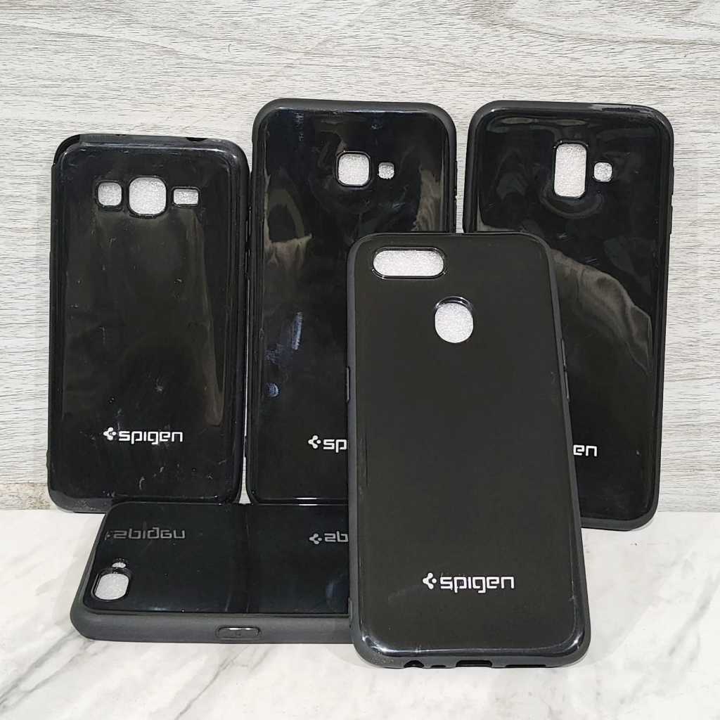 Softcase Spigen Black Samsung J2 Prime J4 J6 Plus