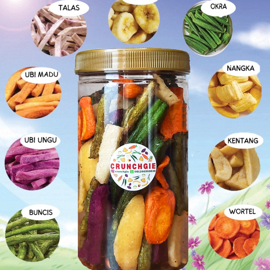 

➺➩⋆❀ Mix Keripik Sayur Toples Mix Veggies Krispi Cemilan Diet Snack Sehat Snack Diet 300ml 700ml 1L Terbaru