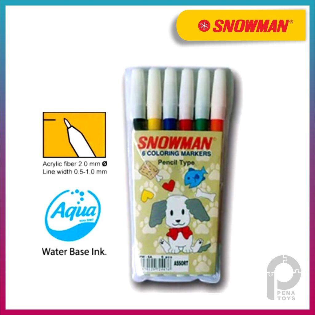 SPIDOL KECIL WARNA ISI 6 SNOWMAN PW-6A