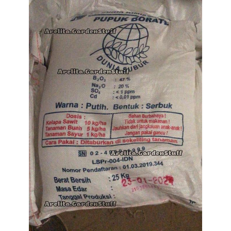 Pupuk borate Ex Dunia Subur Gresik with B2O3 47% 1kg