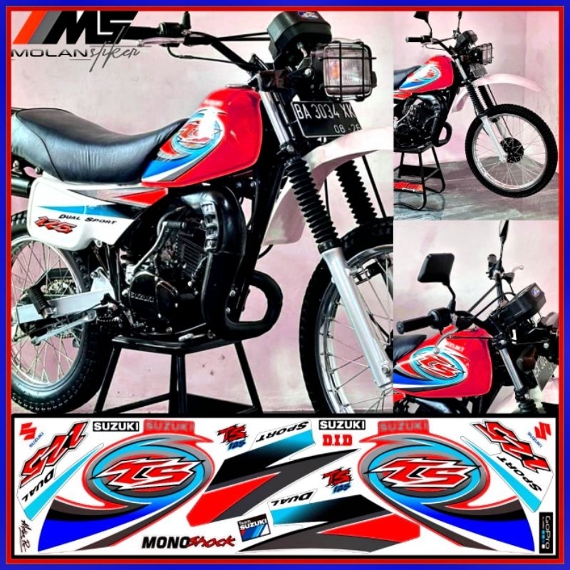 Decal Sticker Striping Variasi Suzuki TS 125 Striping Variasi Motif Ori Suzuki TS 125 Tahun Muda 200