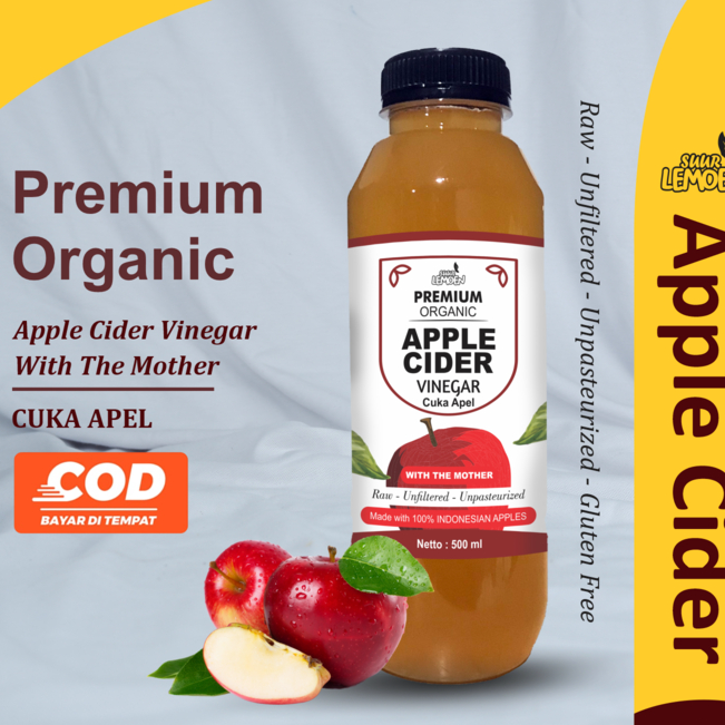 

LRLG7404 XG34448 CUKA APEL Apple Cider Vinegar | 250 ml - 500 ml Premium CUKA APEL Organik With The Mother Untuk Diet Alami by Suur Lemoen