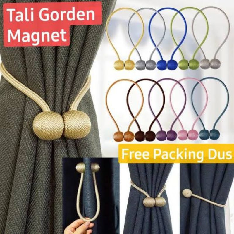 Tali Magnet Tassel Ikatan Gorden Minimalis model Rumbai Tali Tambang kupu-Kupu Merah Ungu