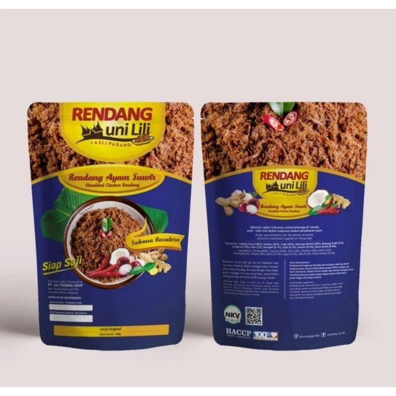 

RENDANG AYAM SUWIR 200 gr - RENDANG UNI LILI KHAS MINANG ASLI PADANG MD BPOM.