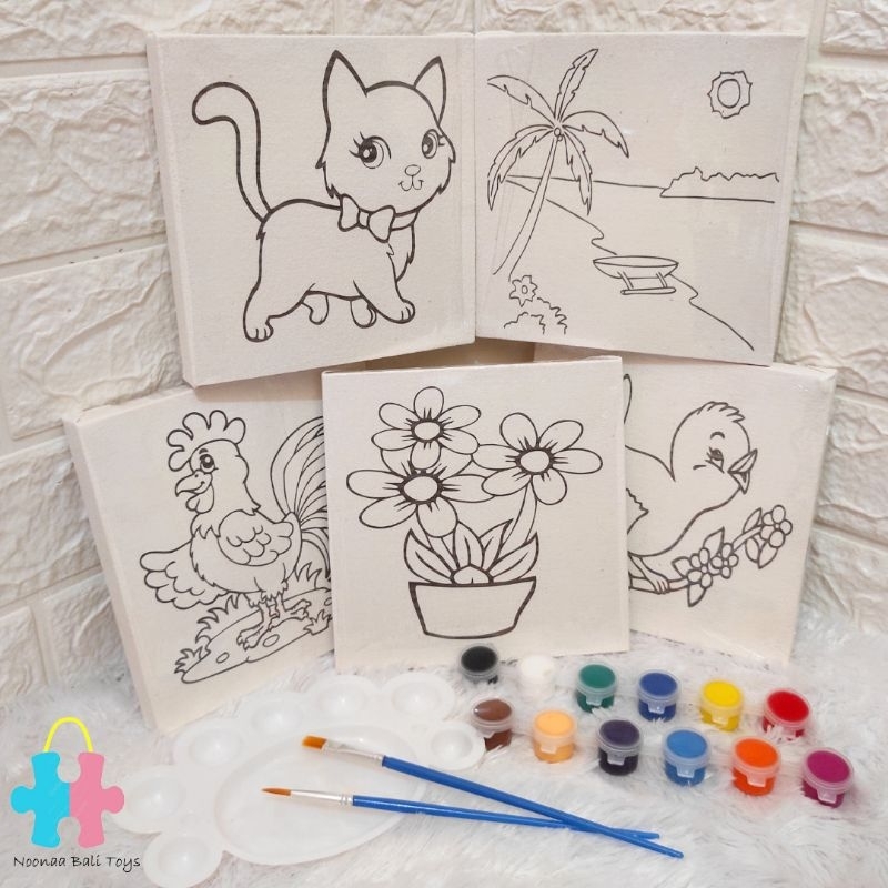 

Kanvas Lukis Anak Motif 15 x 15 cm Mainan Melukis