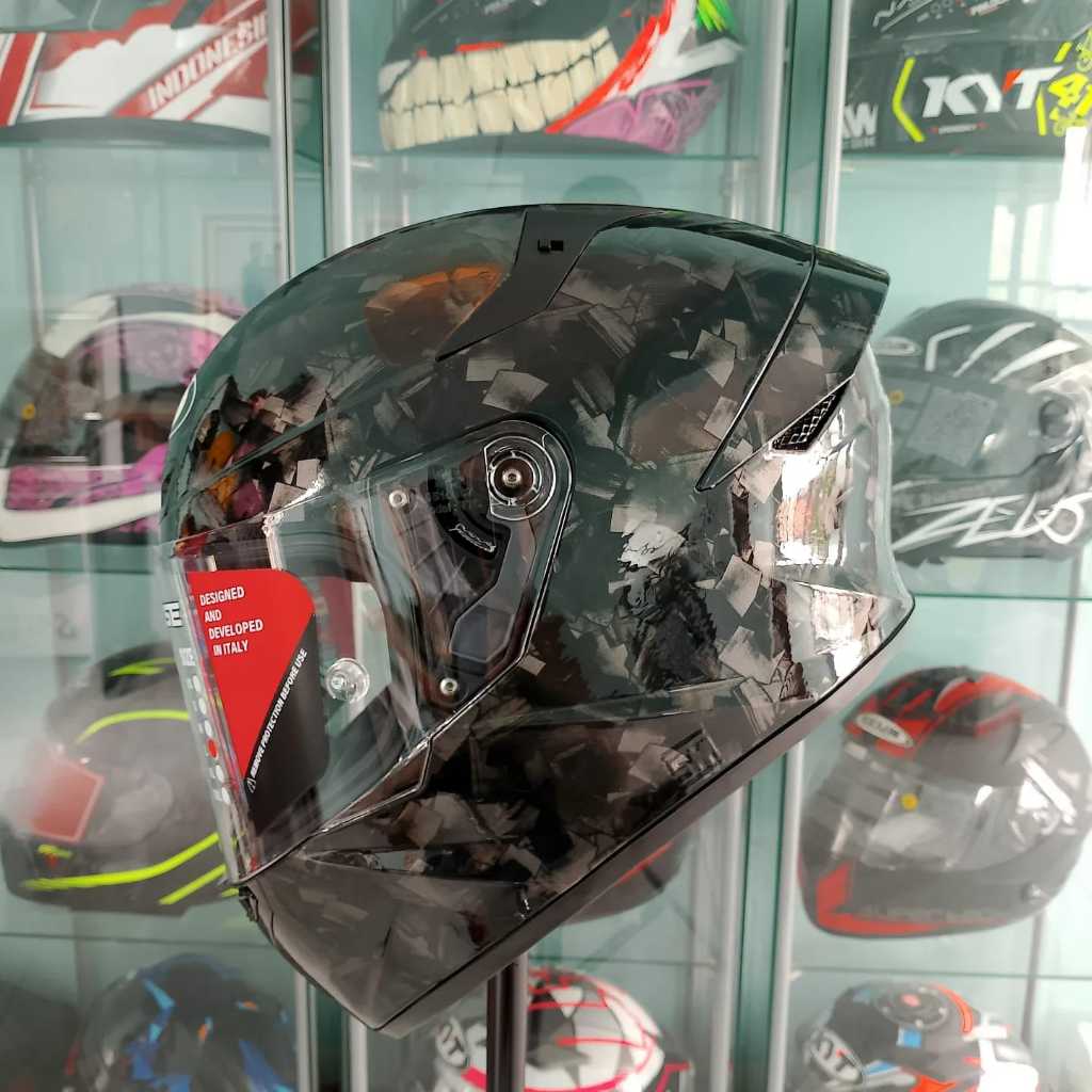 HELM KYT TT Course Carbon Motif FORGED SILVER repaint water decal