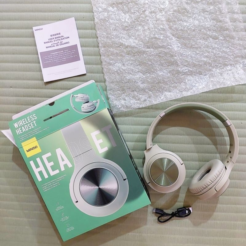 MINISO Headset Bluetooth Headphone Wireless Earphone Bass Stereo Surround