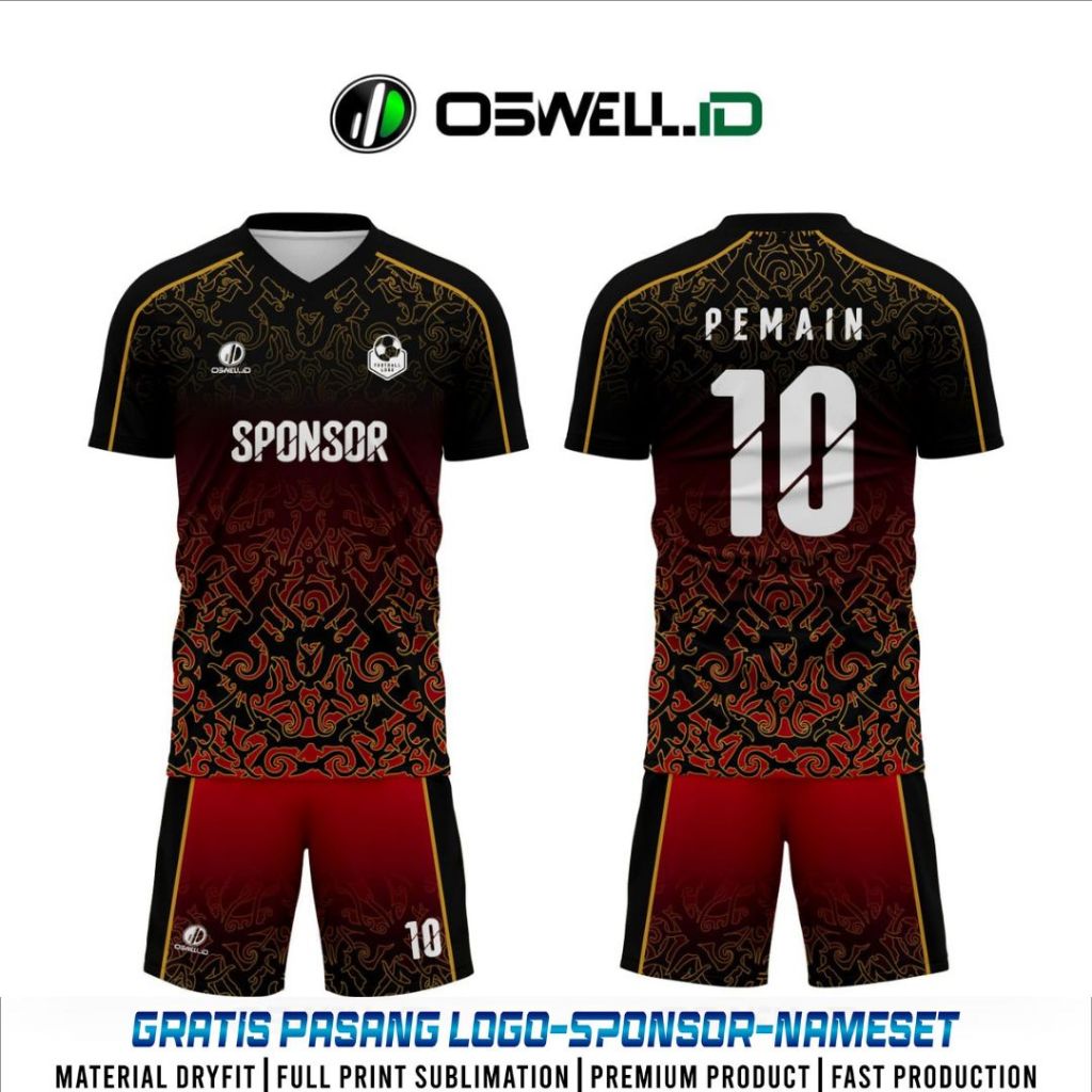 BAJU JERSEY FUTSAL DAN SEPAK BOLA FREE CUSTOM FULL PRINTING PREMIUM  [KODE OSWELL FO OS56]