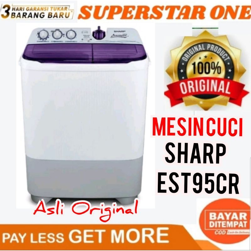 Mesin Cuci 2 Tabung Sharp ES-T95CR /Sharp Mesin Cuci EST95CR Kapasitas 9Kg