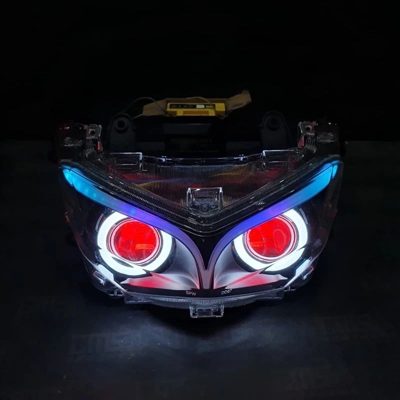 LAMPU DEPAN PROJIE HID PROYEKTOR NEW NMAX 155 2020/2023 LED 3IN1 MODEL EAGLE