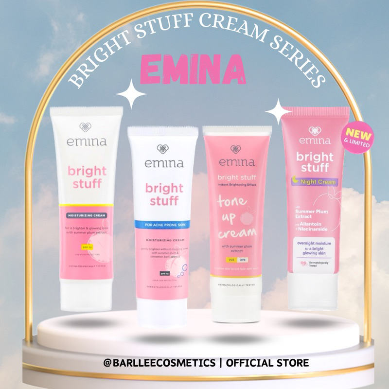 EMINA Bright Stuff Cream Series | Moisturizing Cream, Tone Up Cream & Night Cream 20ml | EMINA Day C