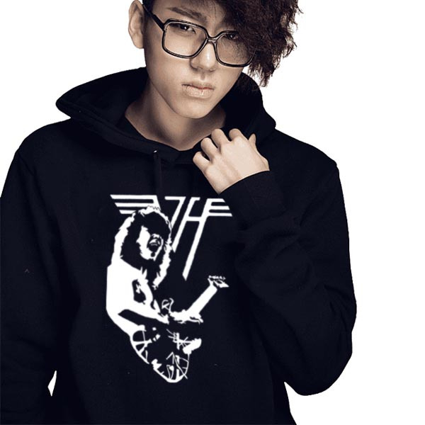 Jaket Hoodie Eddie Van Halen Hoodie Jumper Bahan Cotton Fleece