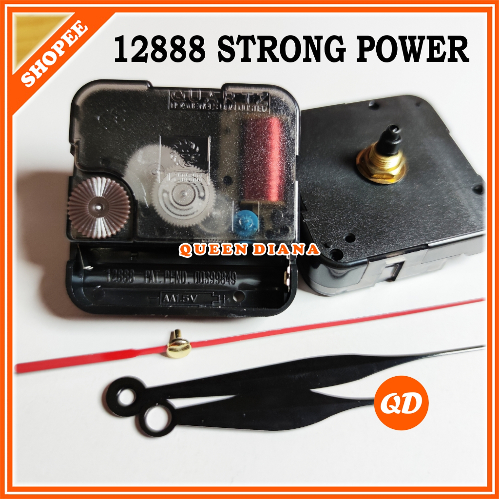 mesin jam dinding awet spull besar tambah power QUARTZ 12888 as 14,5 mm free jarum