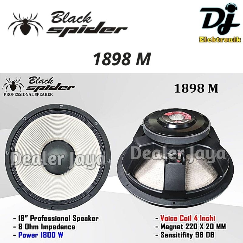 Speaker Komponen Black Spider 1898M / 1898 M - 18 inch