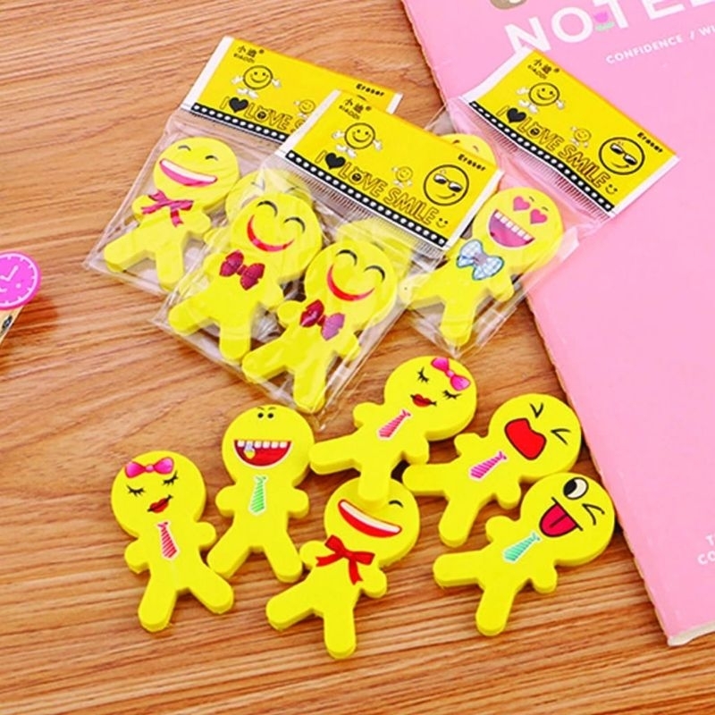 

⭐DIERS⭐Penghapus Pensil Karakter I Love Smile Set 2pcs