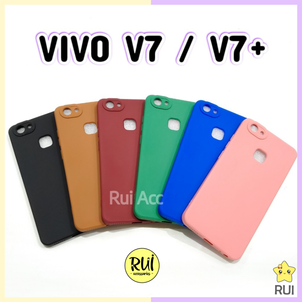 Silikon Candy VIVO V7 V7+ 1718 1716 Softcase Protect Camera Warna Warni Lentur Macaroon Hitam Coklat