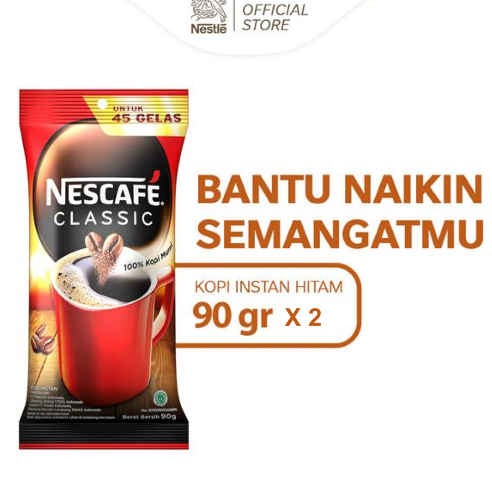 

VDJQ5948 (D2289) Nescafe Classic Kopi Hitam Instan Pouch 90 gr