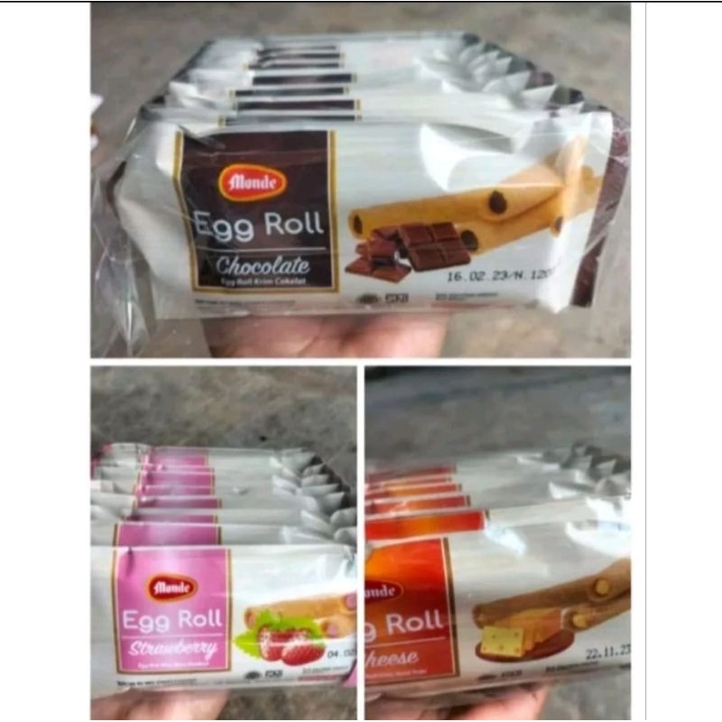 

Monde Eggroll 1 pack isi 10×35 gr(Coklat, Strawberry,,Keju)