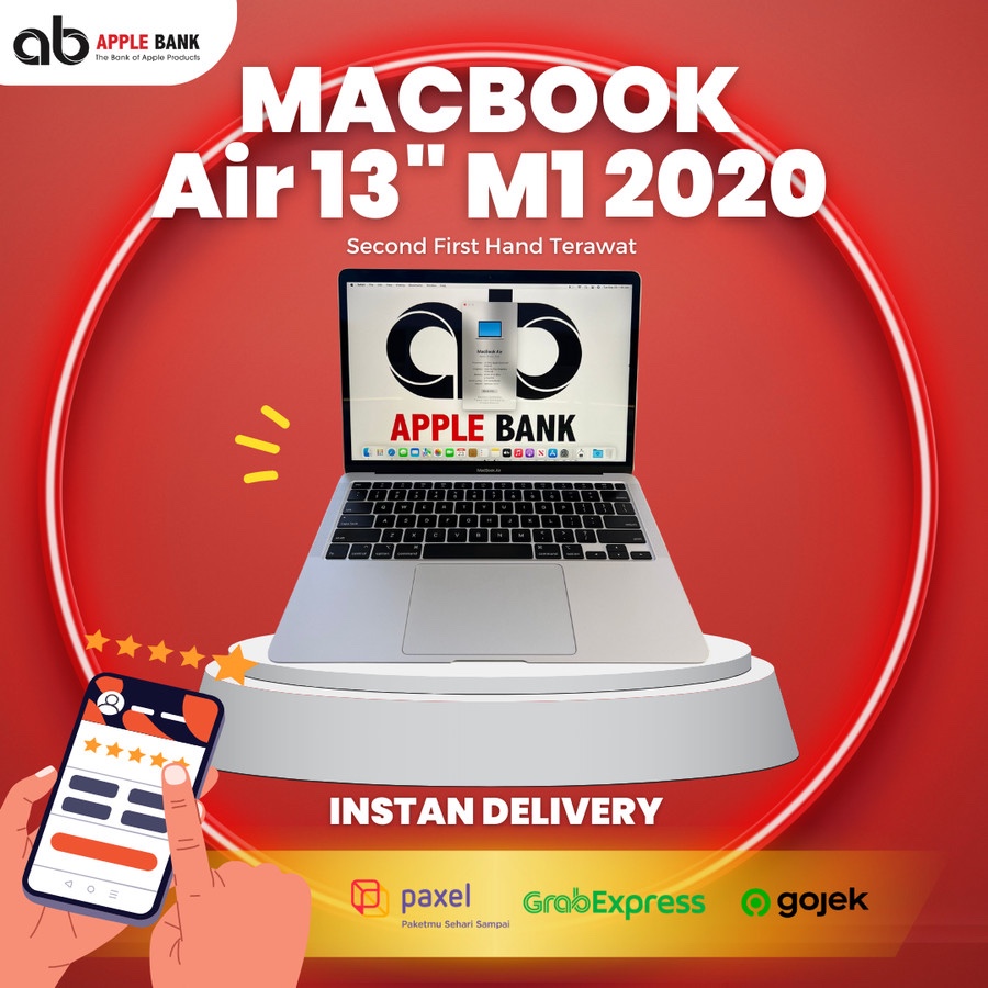 [ LIKE NEW ] Macbook Air M1 2020 13 inch RAM 8 GB 256 512 GB Second Terawat - 8GB SSD 256GB